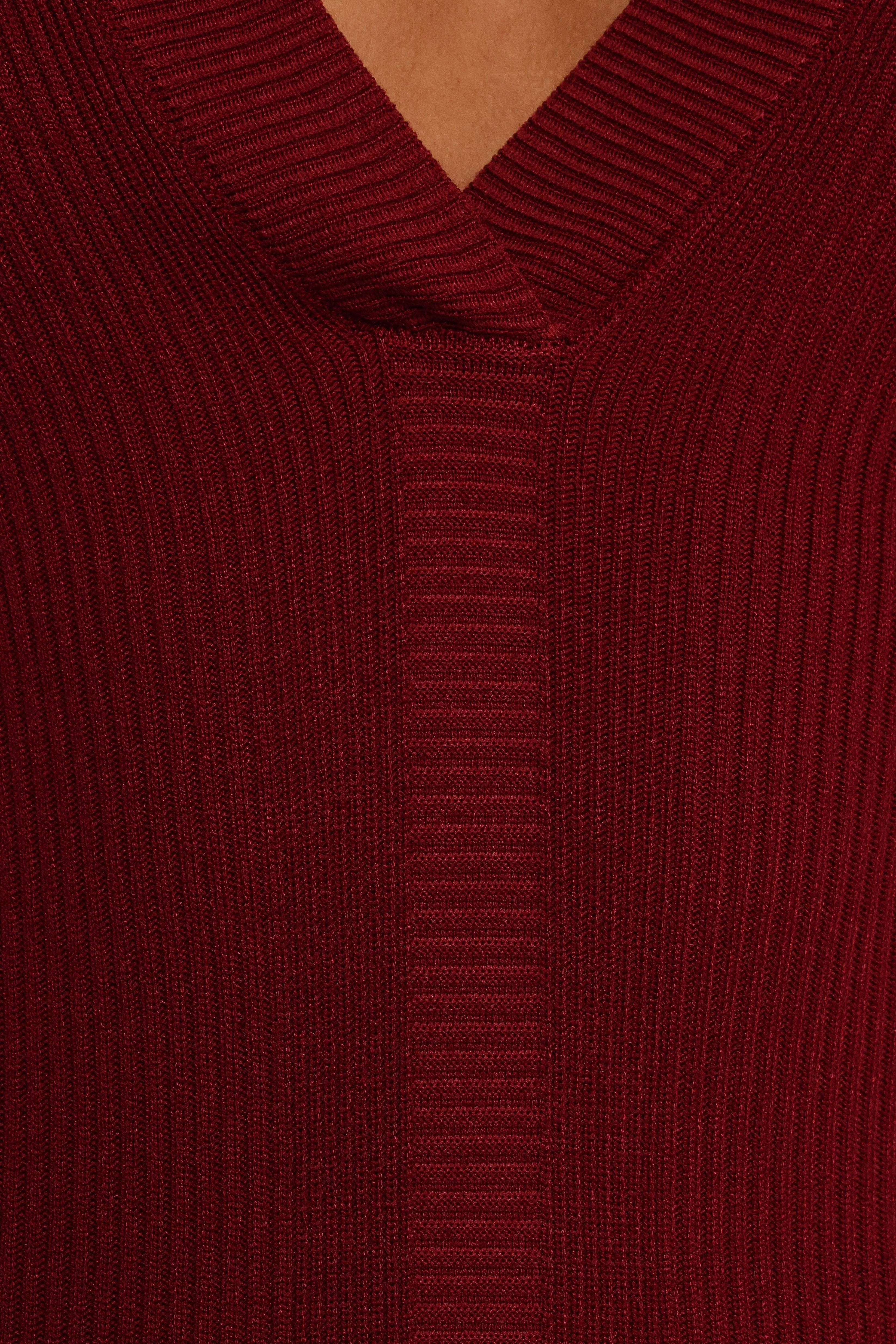 Collins Long Sleeve Midi Dress Wine
