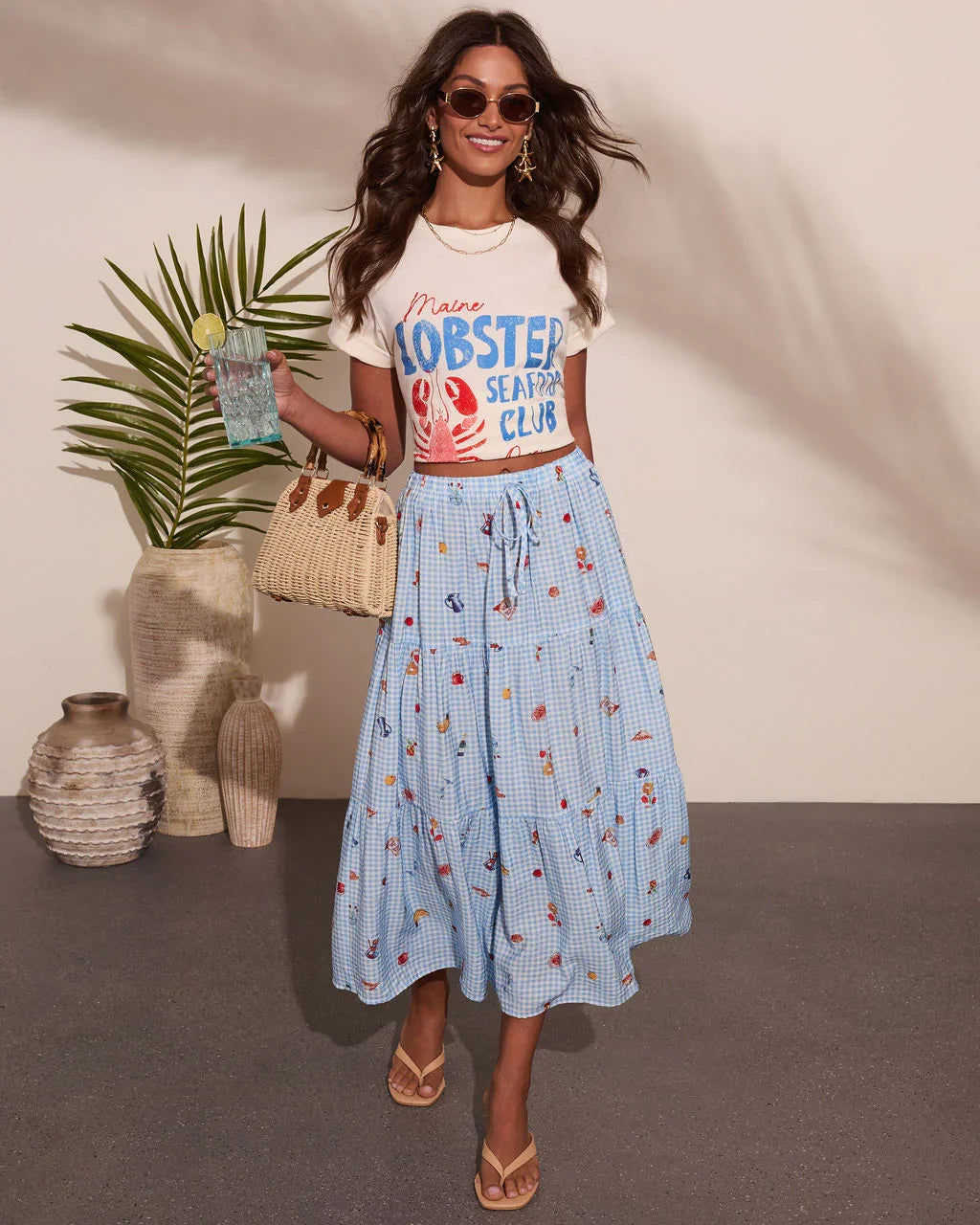 Lobster Seafood Club Cotton Graphic Short Sleeve Tee