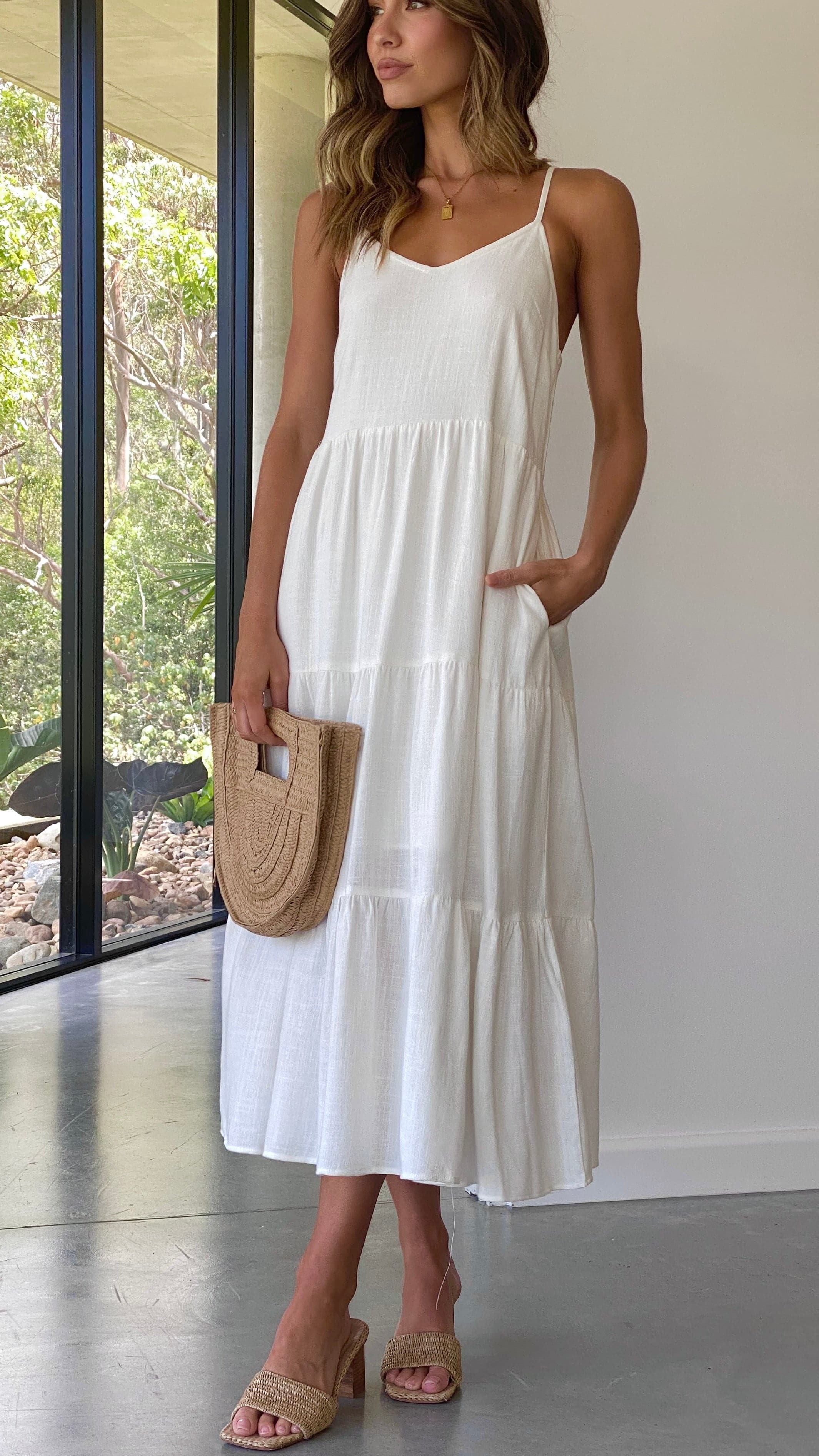 Zoey Midi Dress White