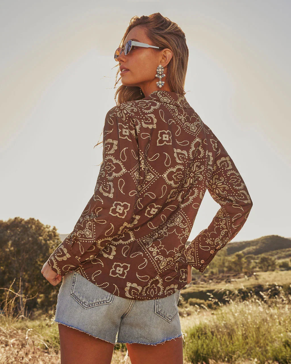 Alira Paisley Button Down Top