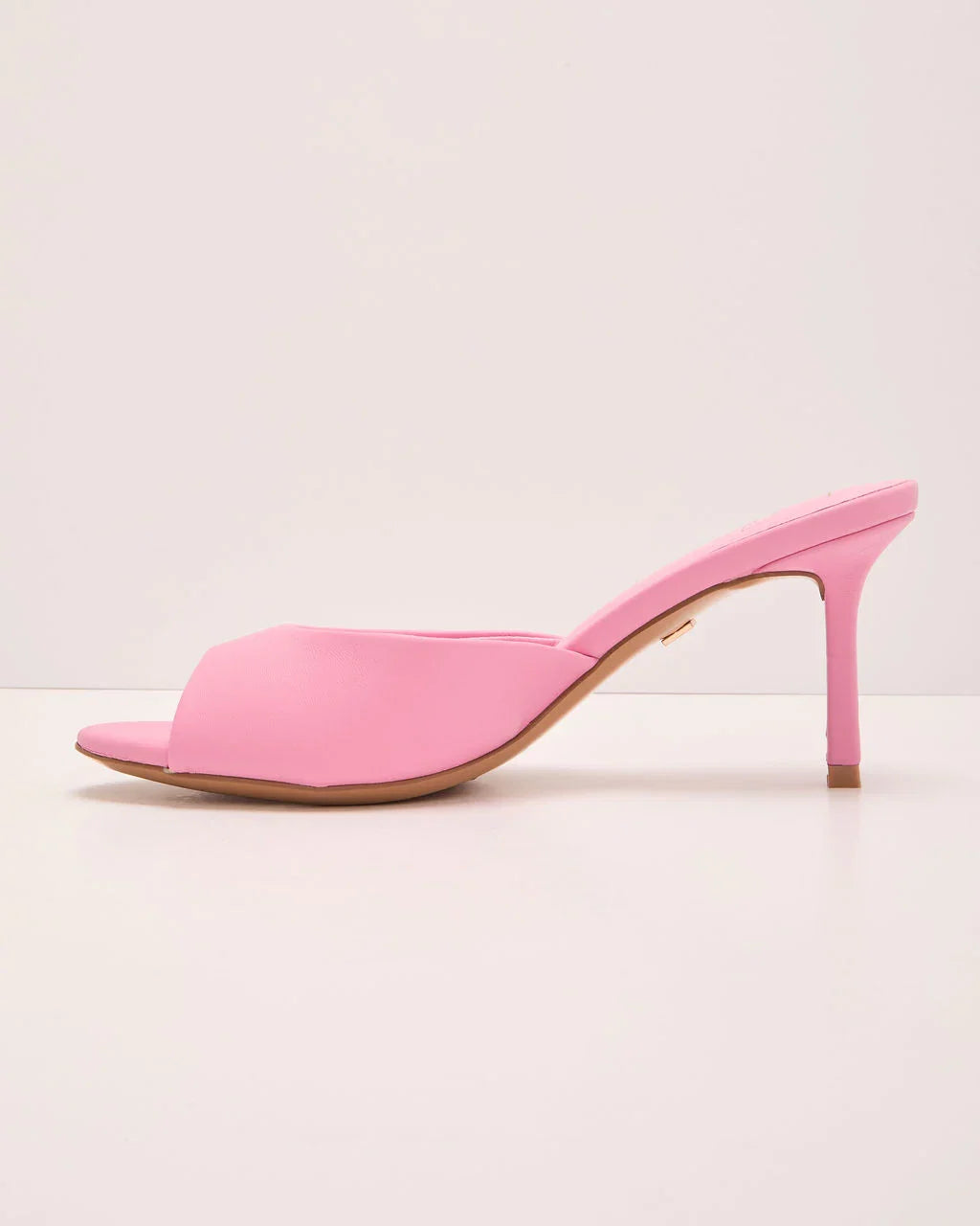 Liorra Vegan Leather Heeled Peep Toe Mules