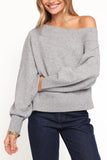 Ailis Off Shoulder Sweater Grey
