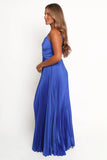 Naira Pleated Maxi Dress Blue