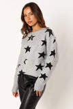 Janiyah Star Knit Sweater Grey Black