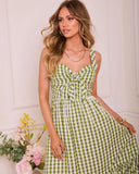 Serene Renewal Gingham Midi Dress