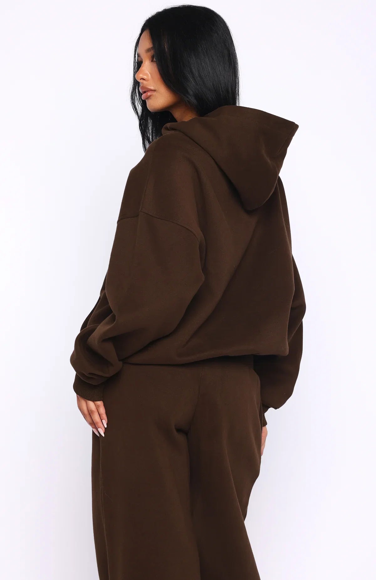 Come A Long Way Oversized Hoodie Chocolate