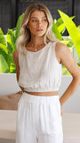 Aimee Linen Top Oat