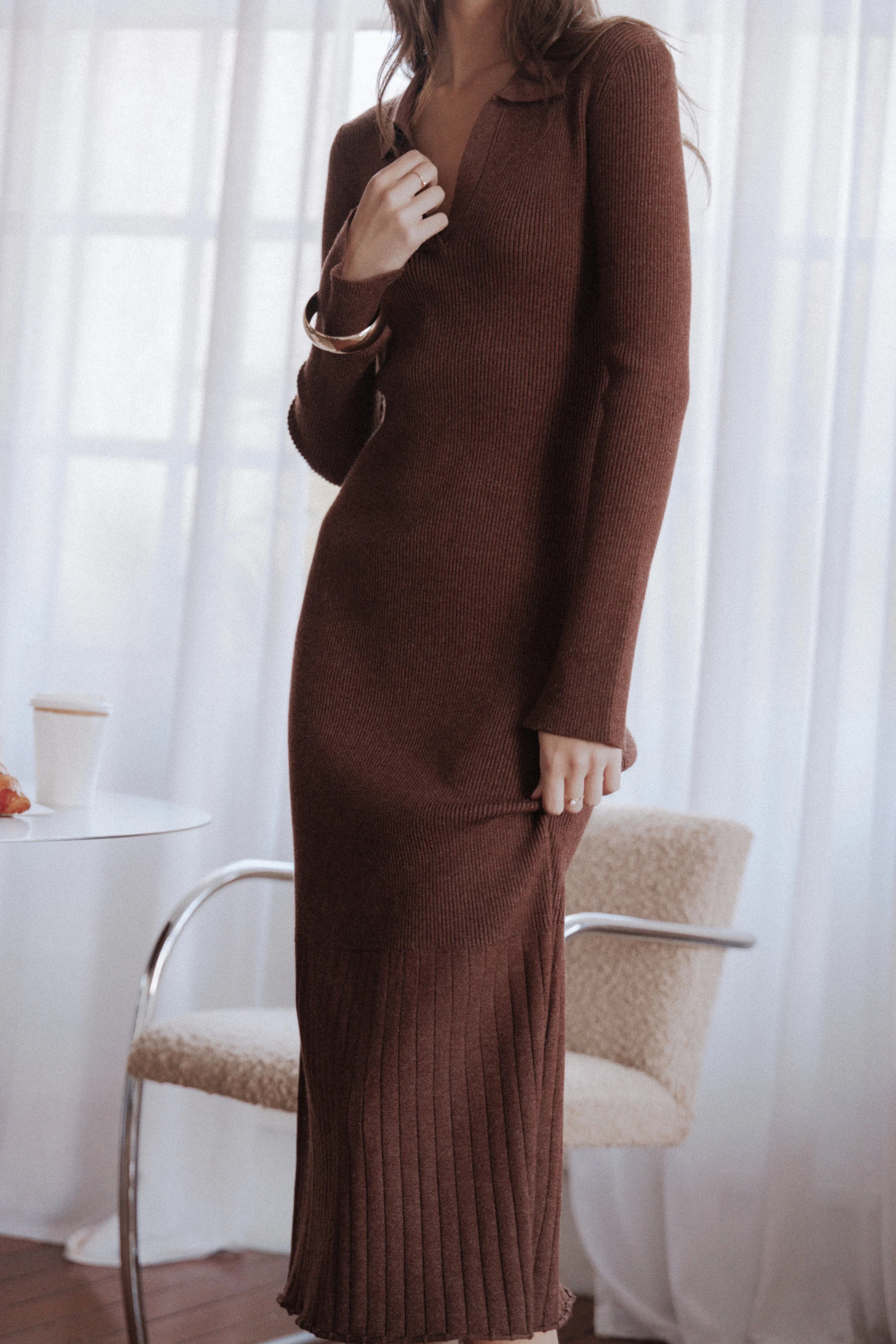 Makenna Knit Dress Brown