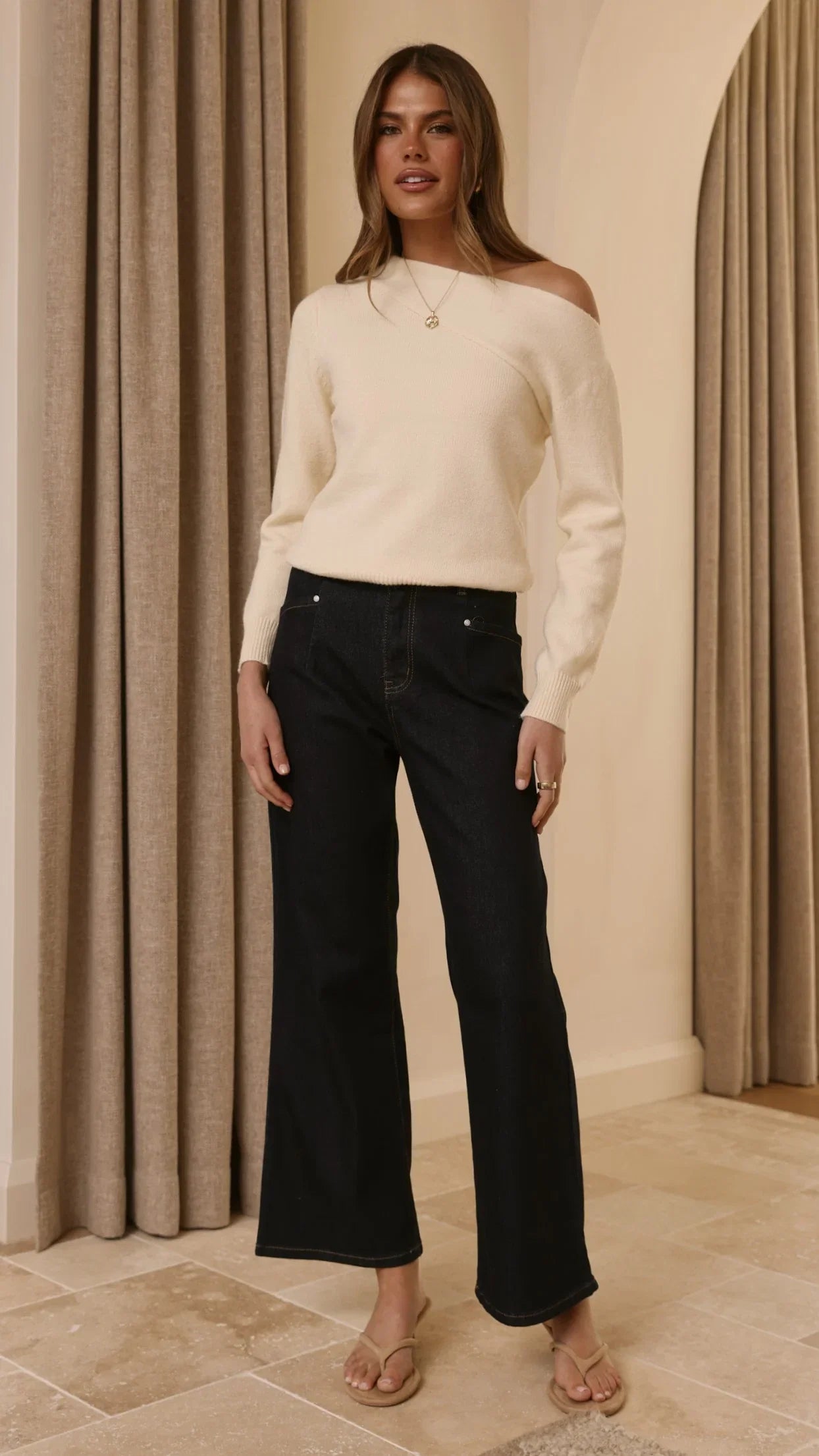 Zayleigh Straight Leg Jeans Dark Denim