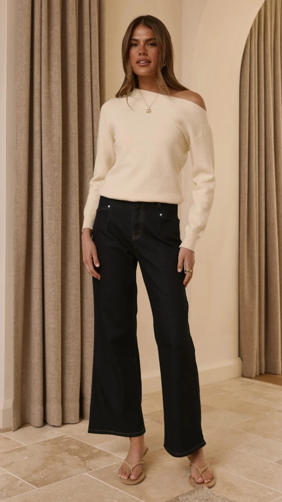 Zayleigh Straight Leg Jeans Dark Denim
