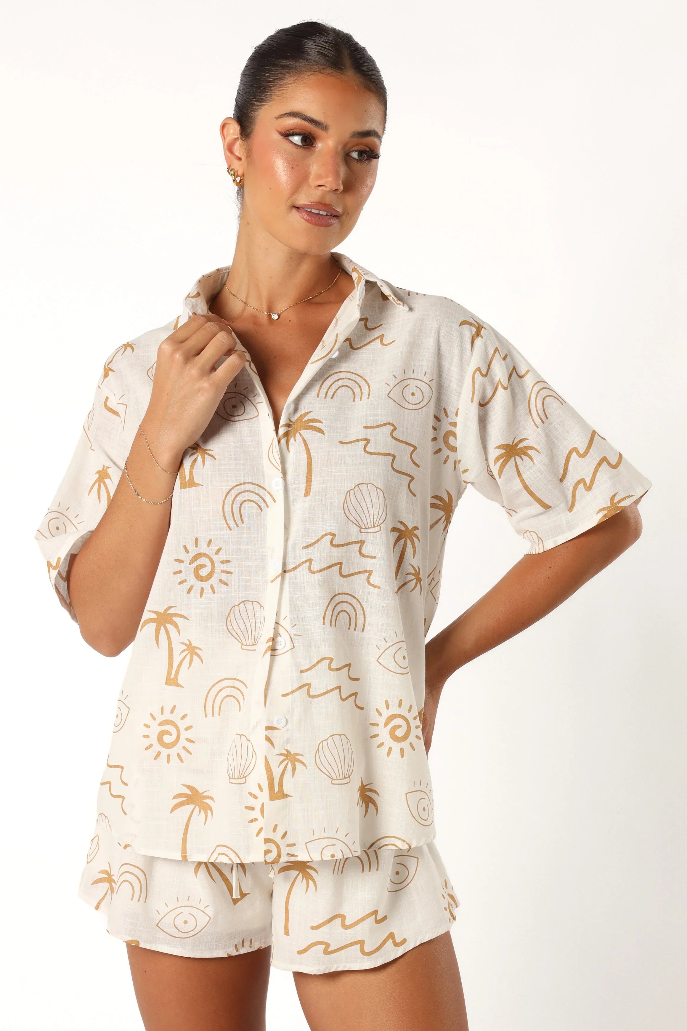 Tally Short Set White Beige