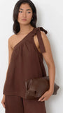Semi Structured Fold Over Clutch Chocolate