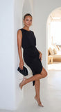 Talyssa Black Wrap Maxi Dress