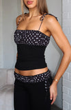 Saving My Heart Top Black White Polka Dot