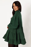Minia Long Sleeve Mini Dress Hunter Green