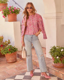 Andey Tweed Frayed Trim Top