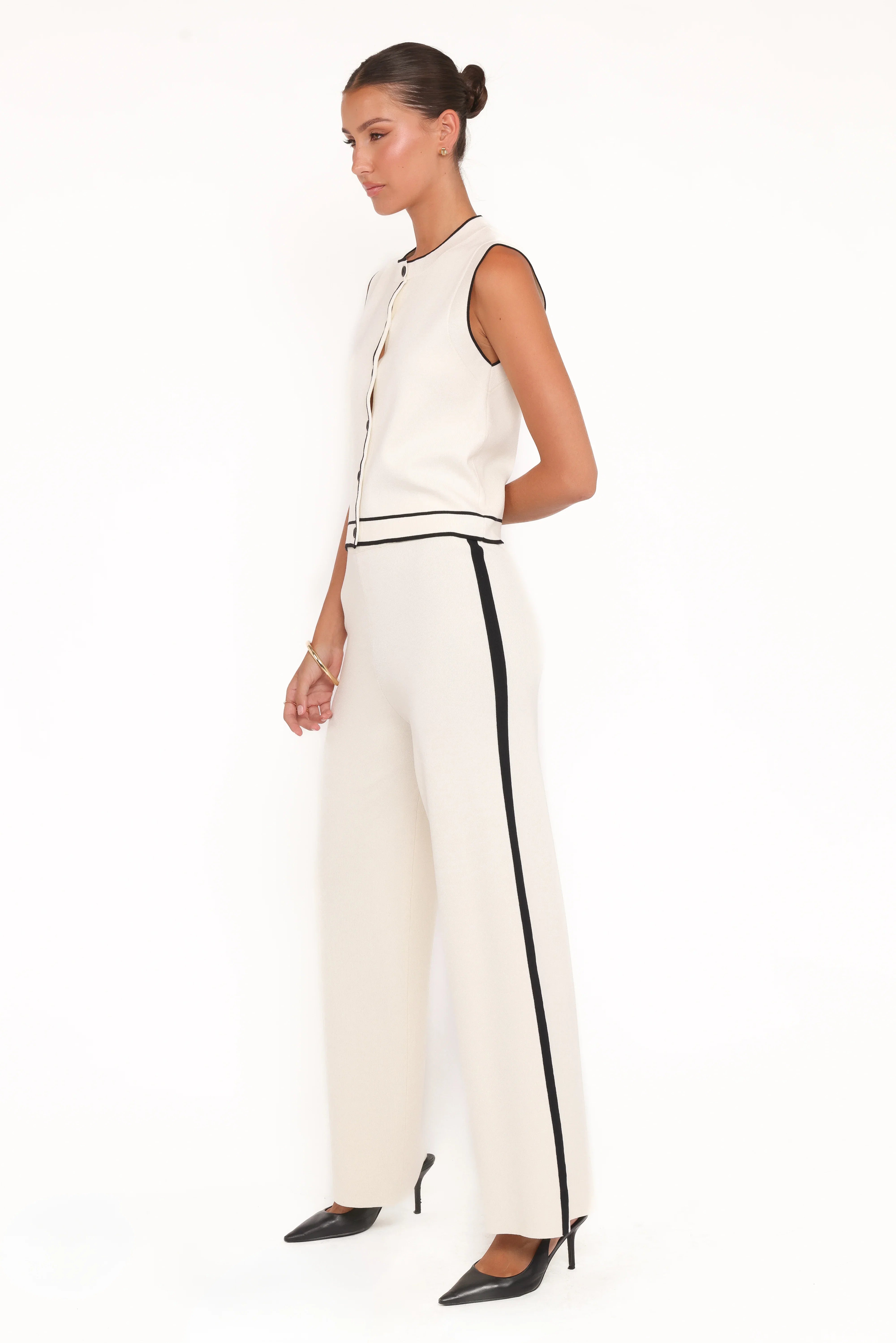 Jules Knitted Pant Set White