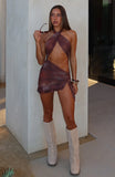 Wild Motion Mesh Mini Dress Desert Rouge
