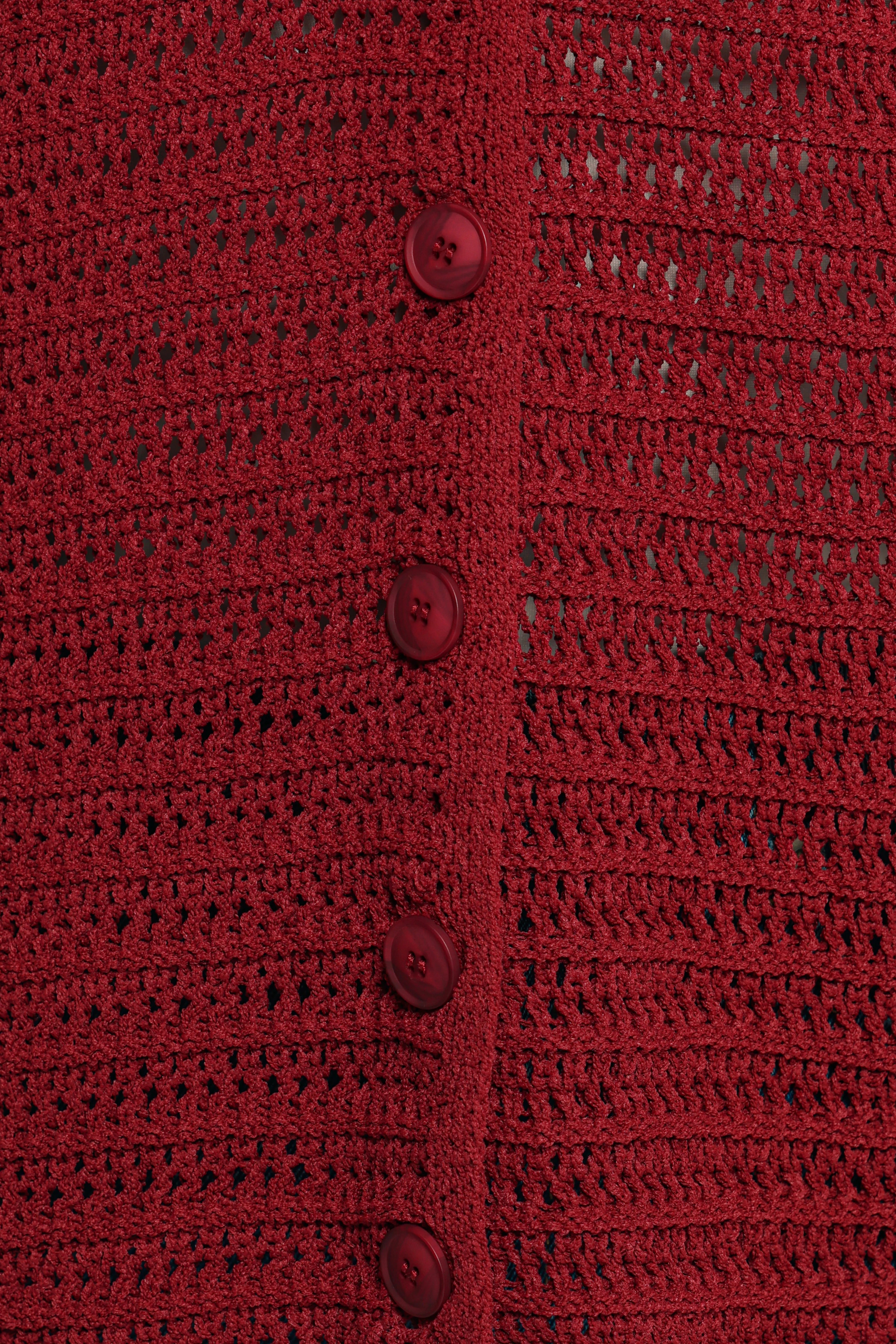 Lyra Large Collar Cardigan Burgundy