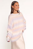 Joy Knit Sweater Lavender Stripe