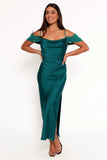 Reyna Off Shoulder Maxi Dress Emerald Green