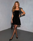 Midnight Mode Velvet Mini Dress