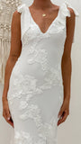 Usha Tie Strap Maxi Dress White