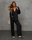 Annaline Wide Leg Satin Trouser