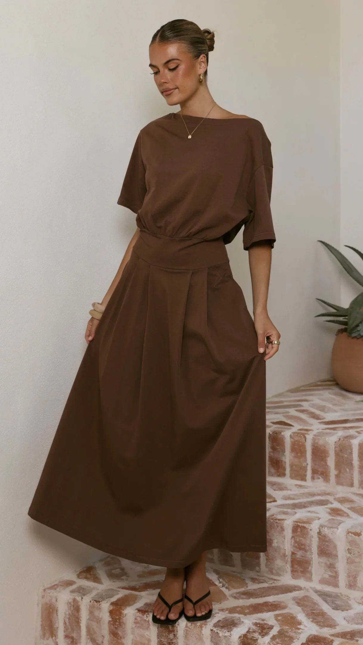 Aleski Maxi Dress Chocolate