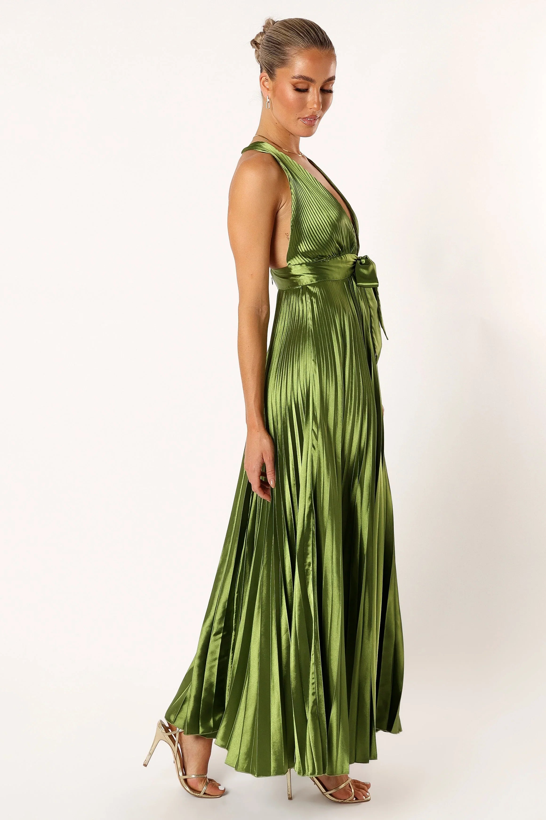 Kris Pleated Maxi Dress Martini Olive