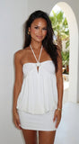 Lumière Halter Mini Dress Off White