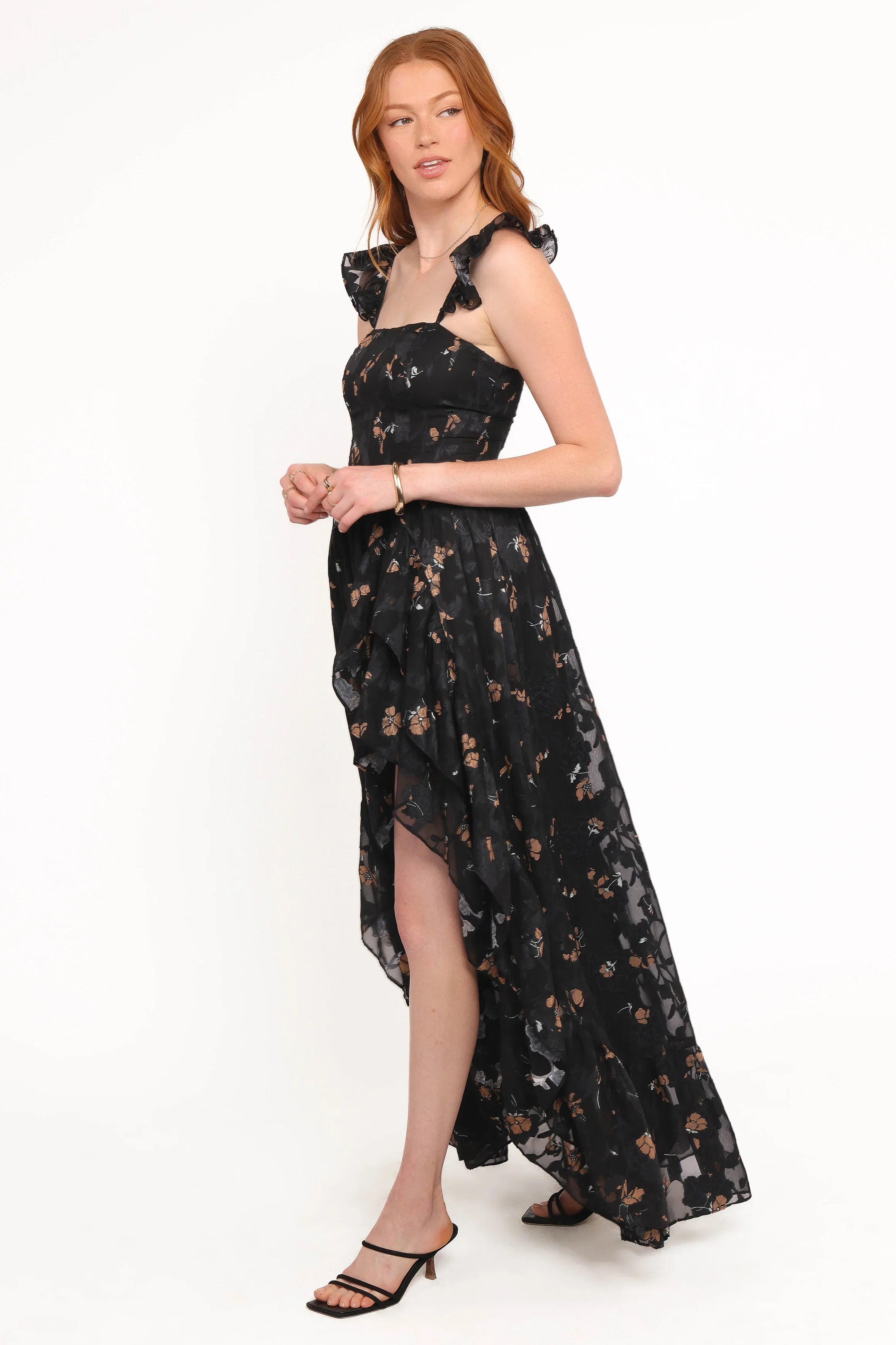 Orielle Maxi Dress Black Beige Floral