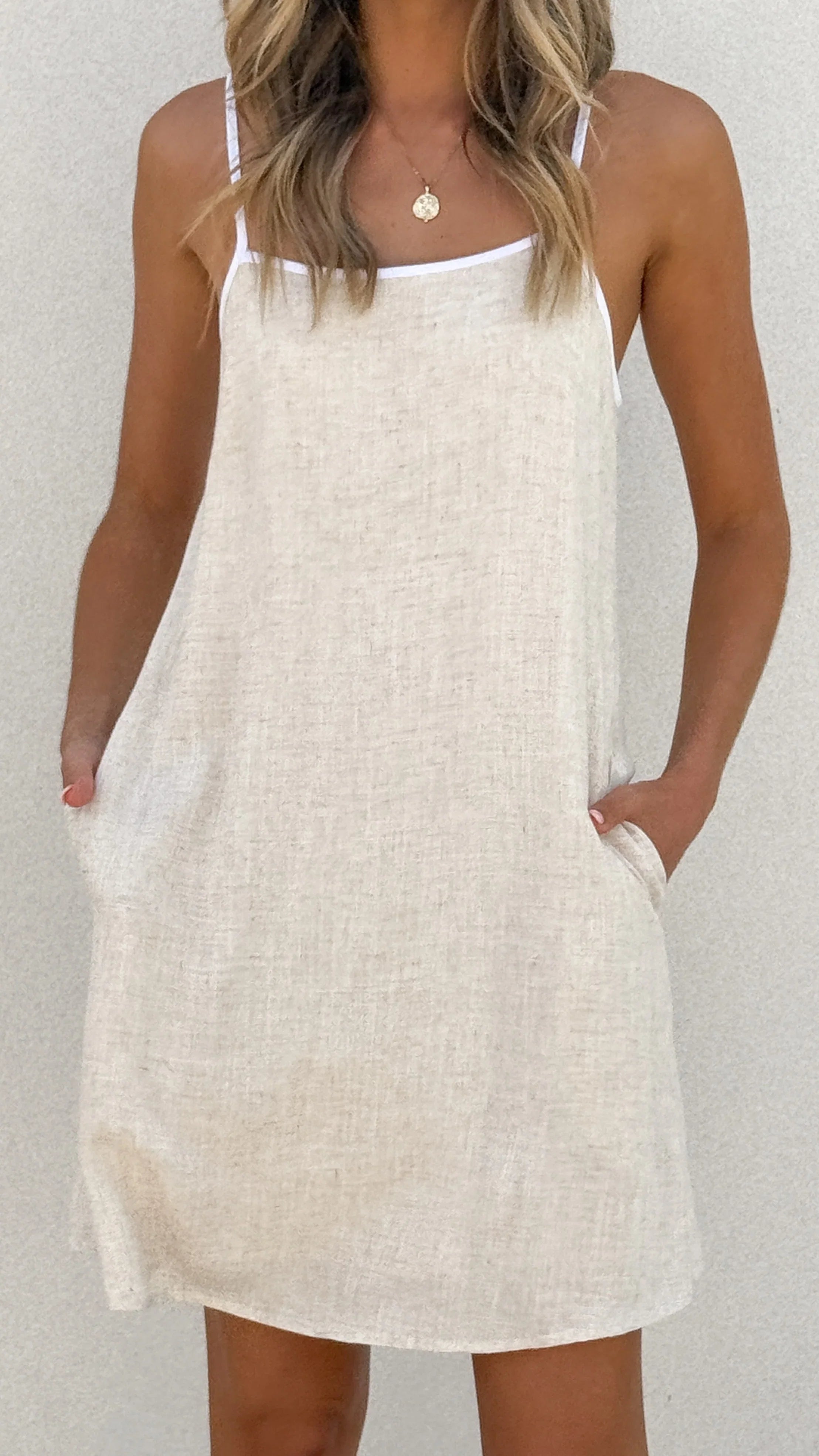 Libra Mini Dress Natural White