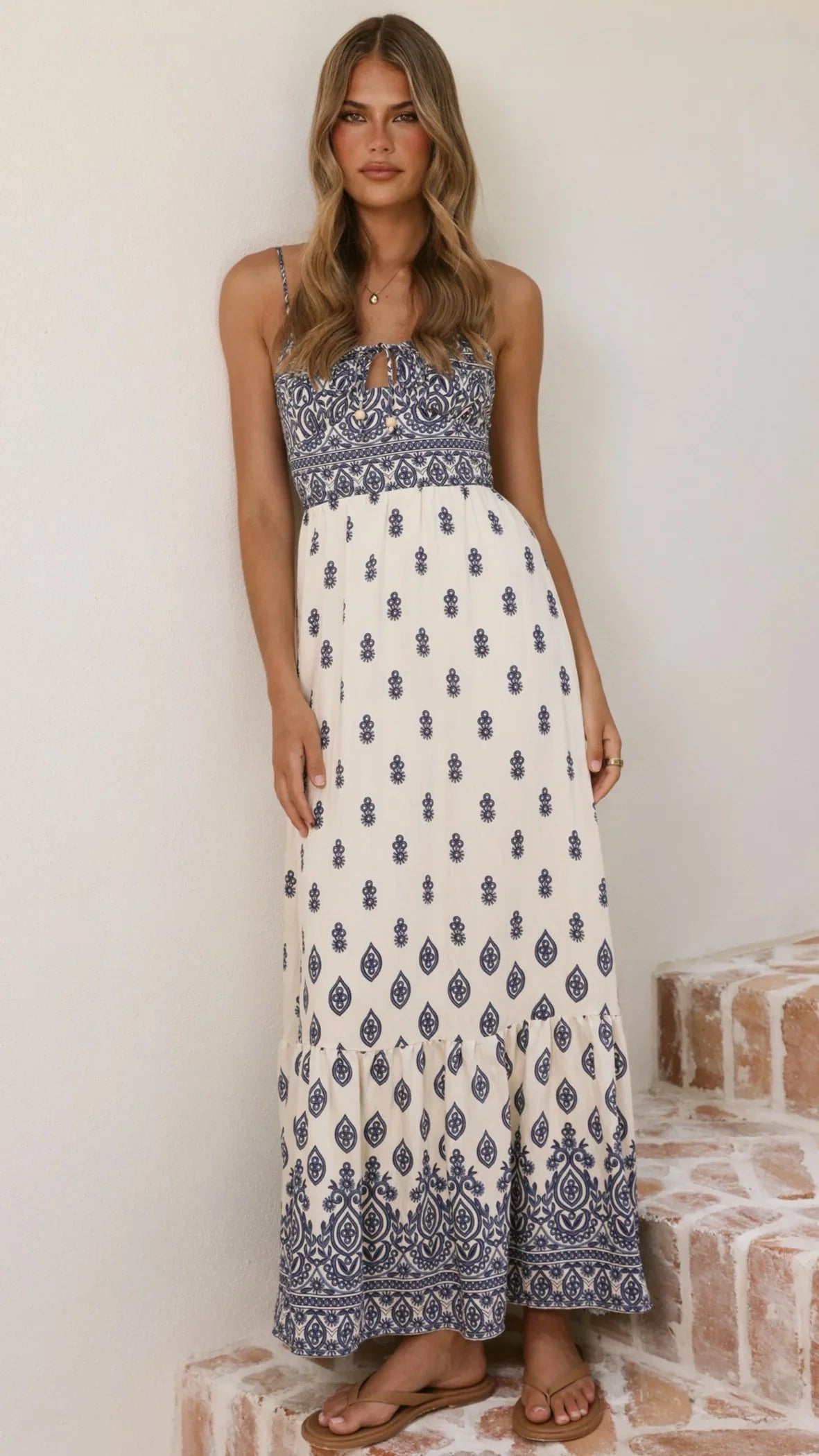 Sable Maxi Dress Blue White