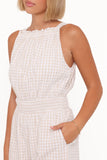Felicity Romper Beige Gingham