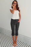 Day For It Capri Pants Black White Polka Dot
