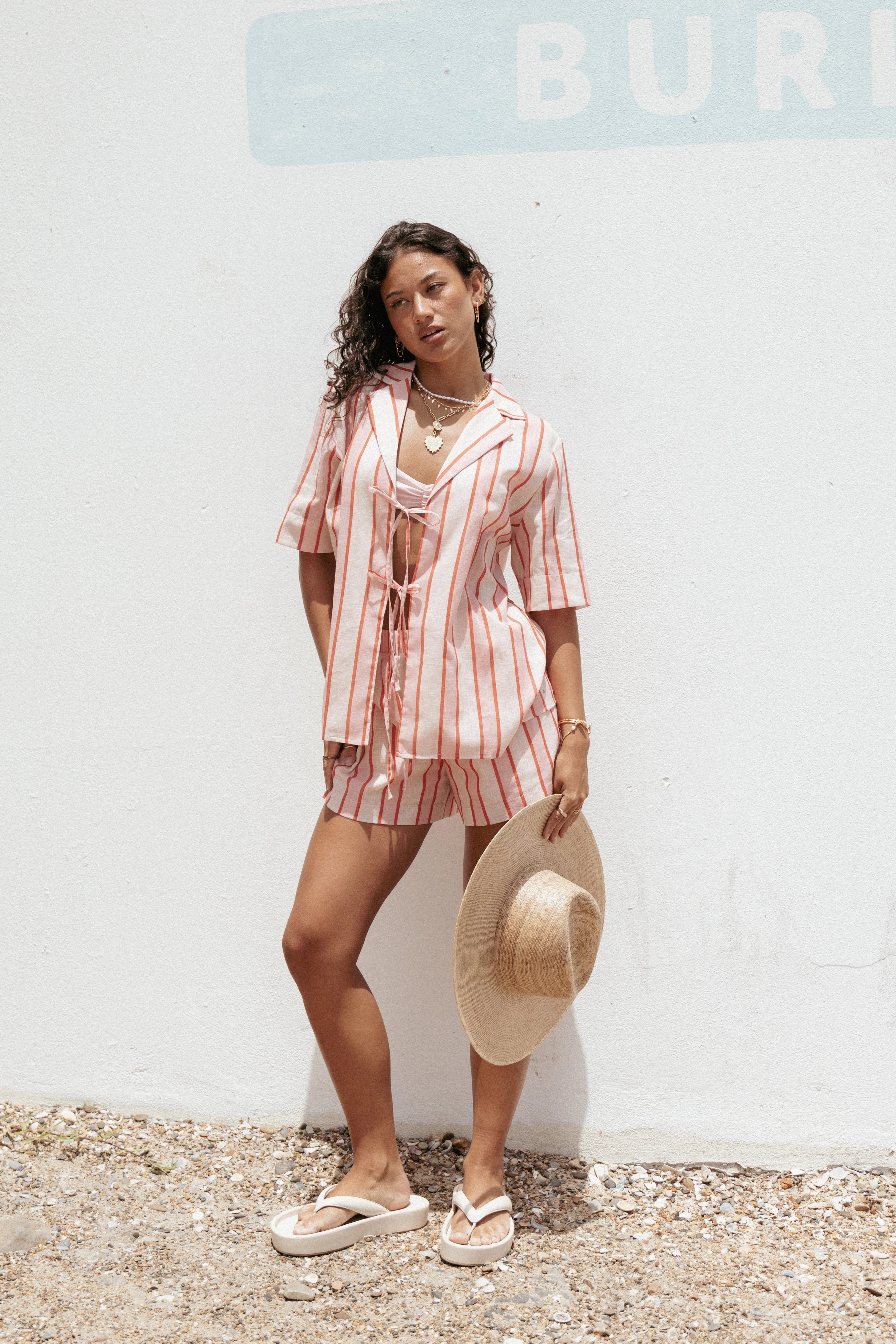 Aaliyah Shorts Pink Stripe