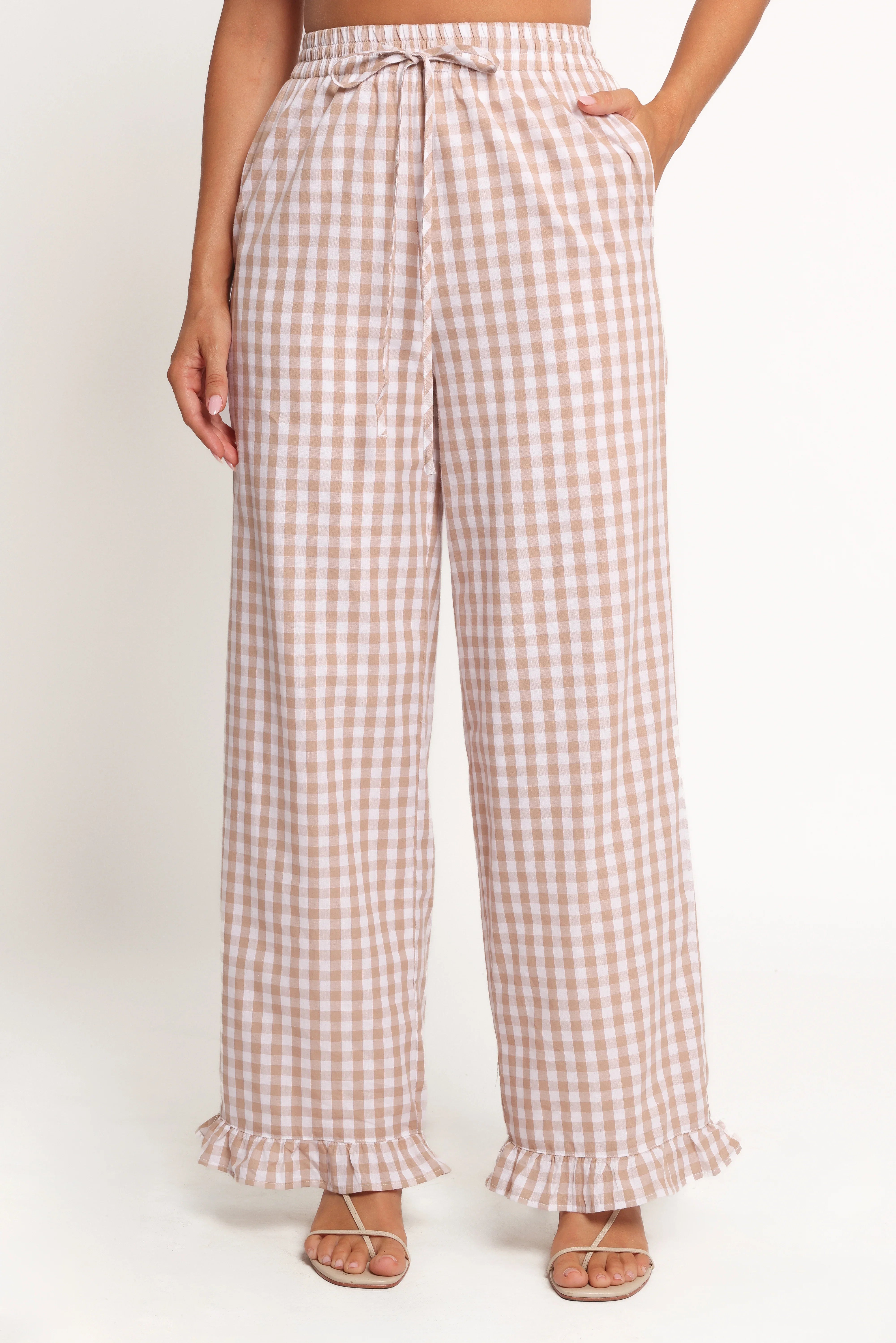 Marina Pant Beige Gingham