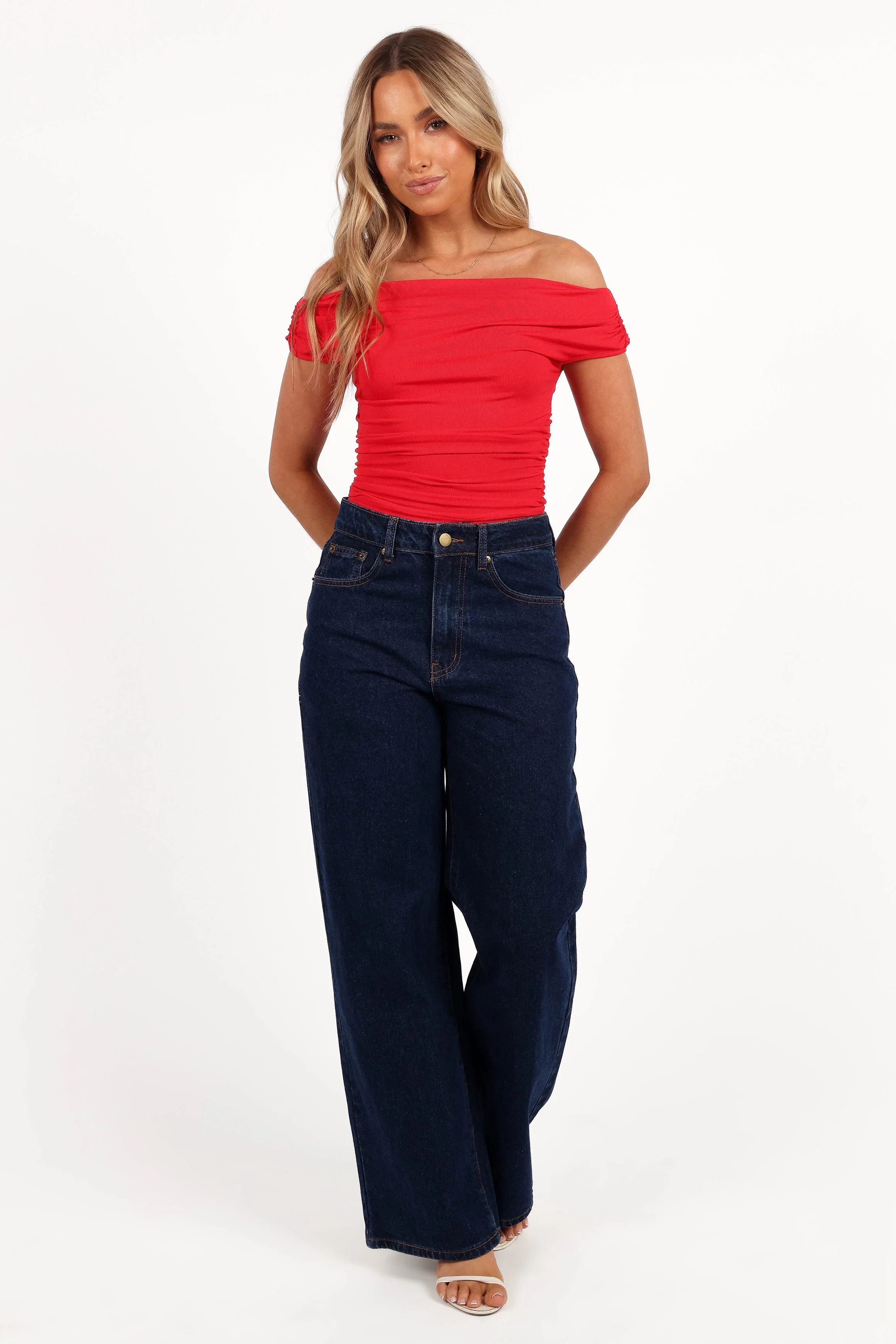 Lanna Off Shoulder Top Red
