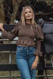 Nora Long Sleeve Top Check