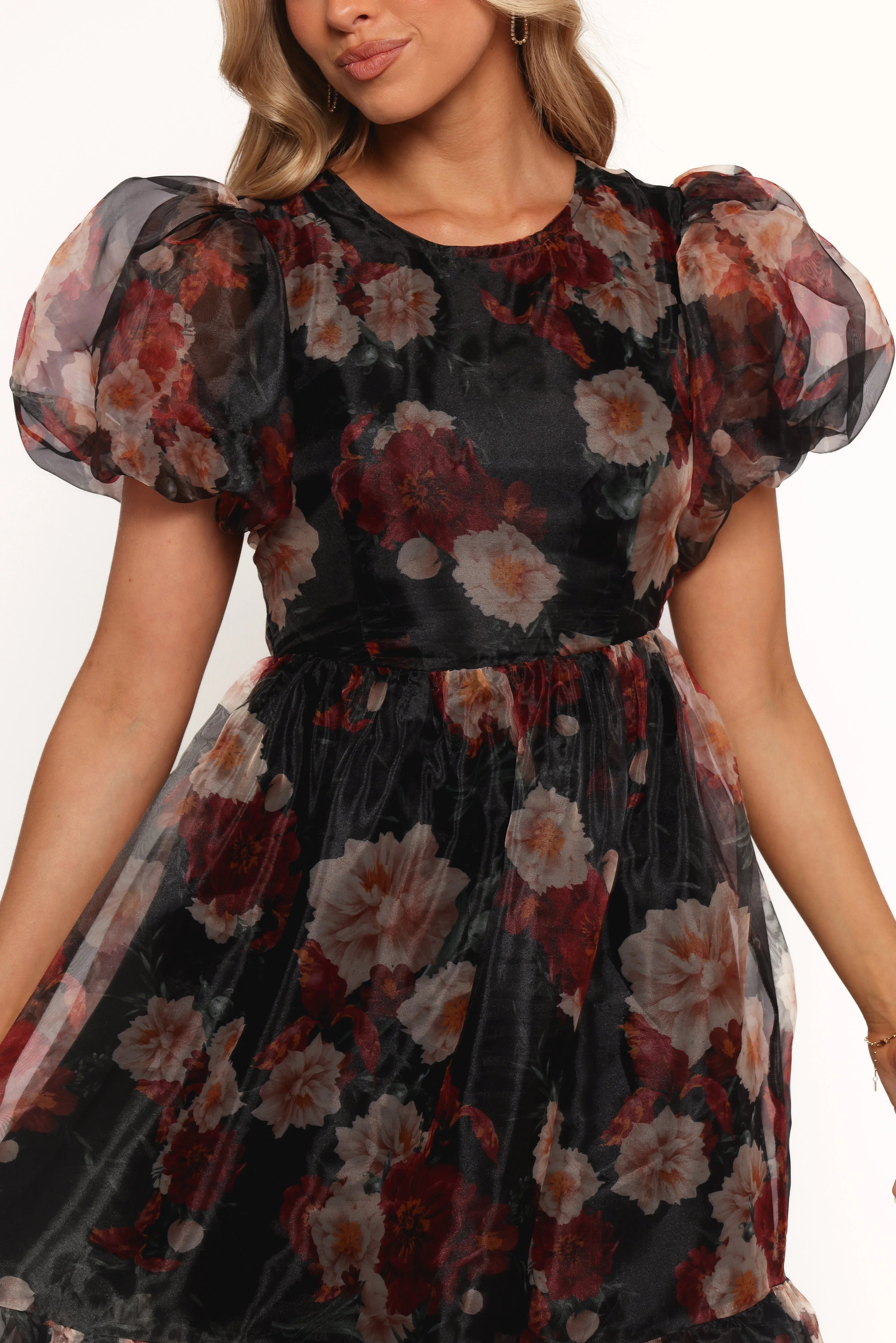 Elspeth Midi Dress Black Floral