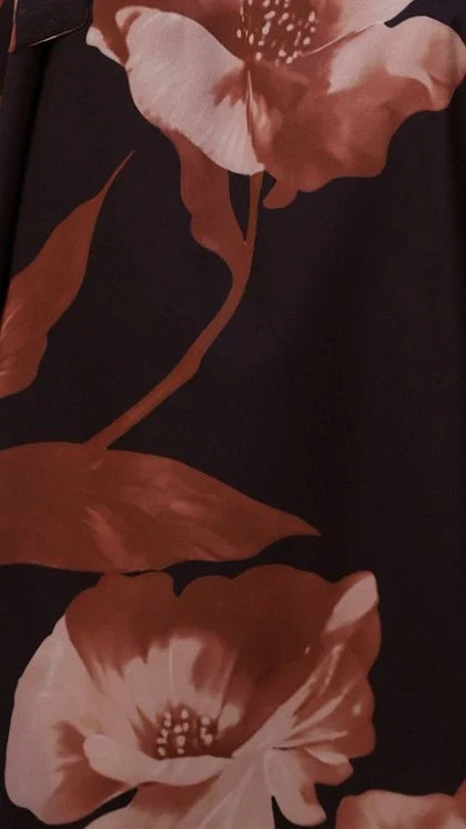 Carson Maxi Dress Black Wine Floral