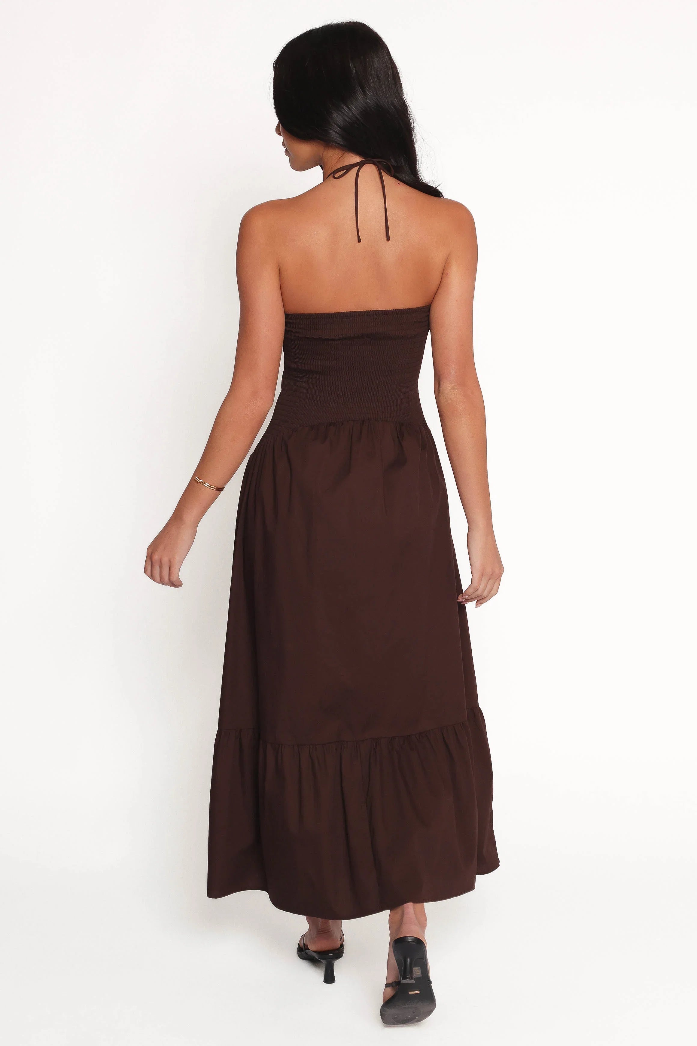 Soleila Halter Maxi Dress Chocolate