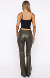 Good Luck Guaranteed PU Pants Olive