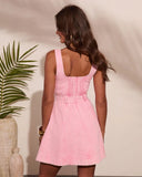 Nida Belted Cotton Mini Dress