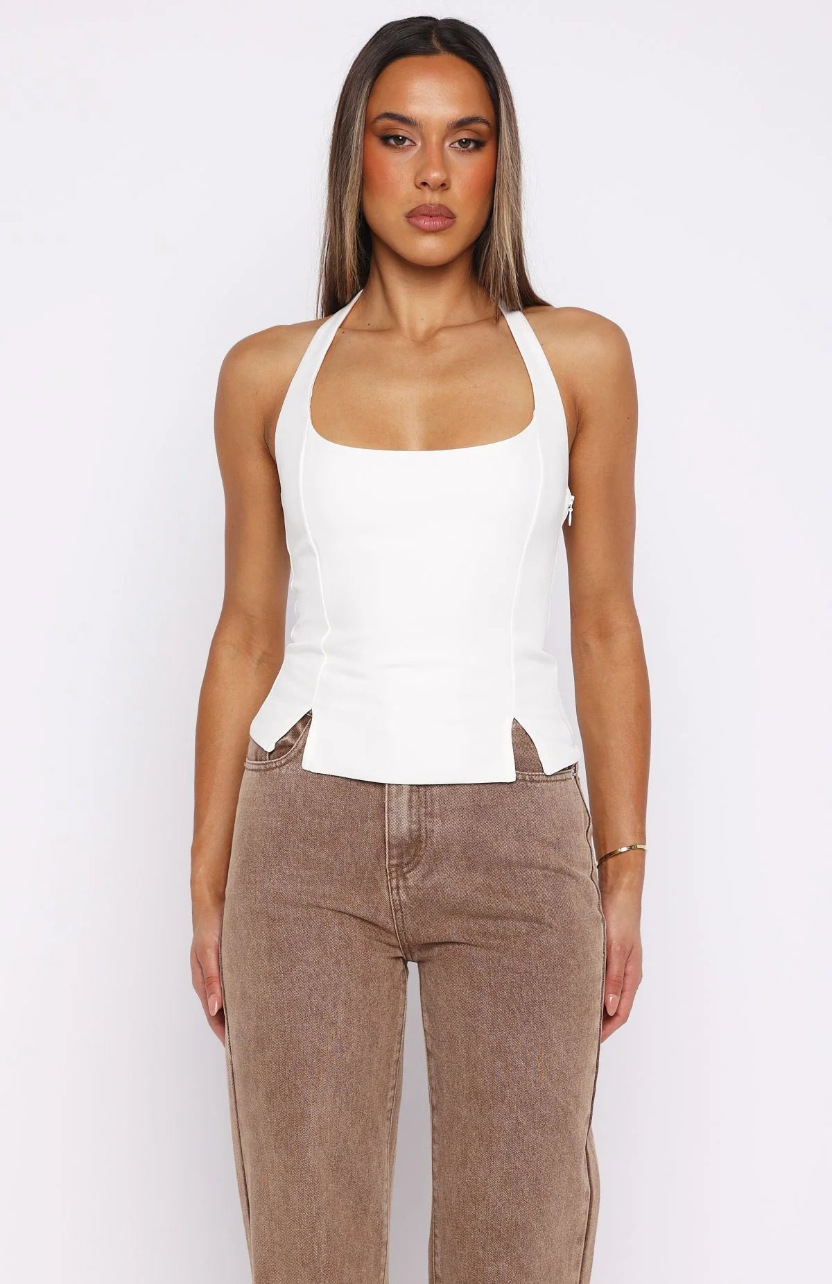 Im Next Halter Top Off White