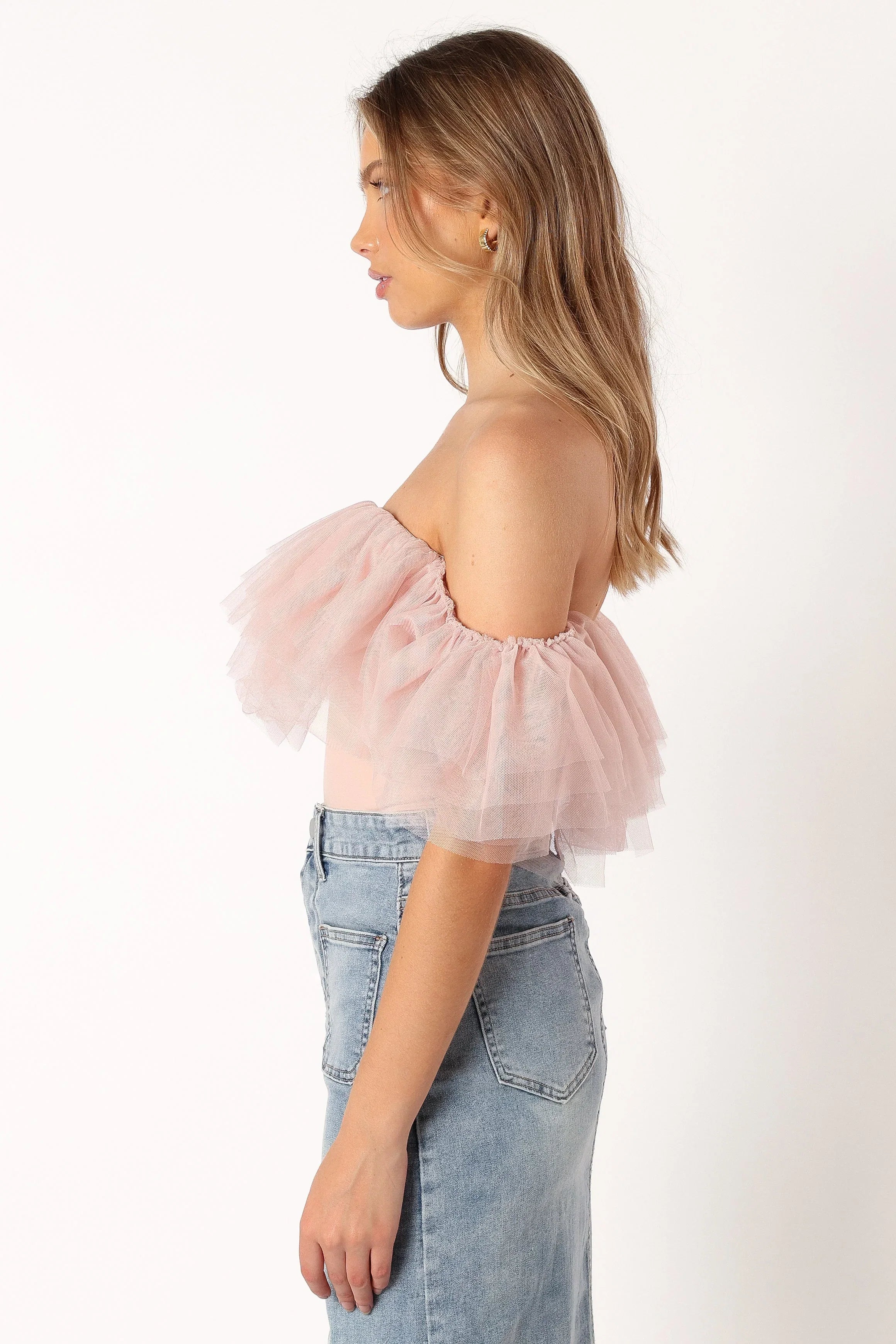 Dae Off Shoulder Bodysuit Blush