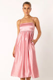 Teagan Bow Back Midi Dress Soft Pink