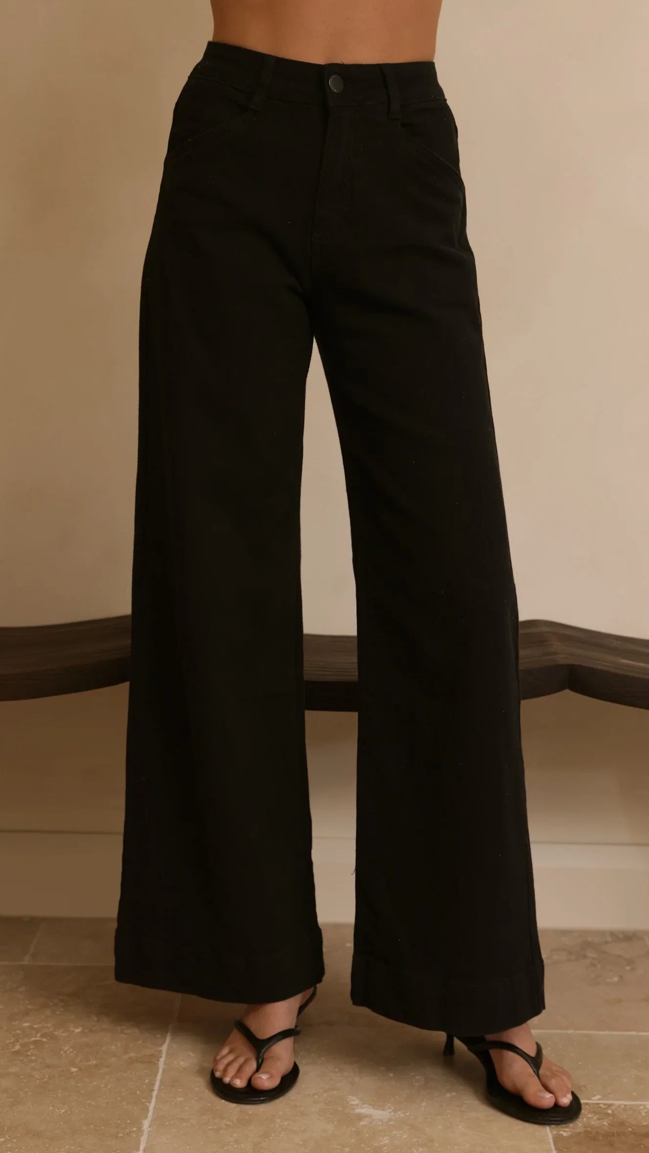 Zandra Wide Leg Jeans Black