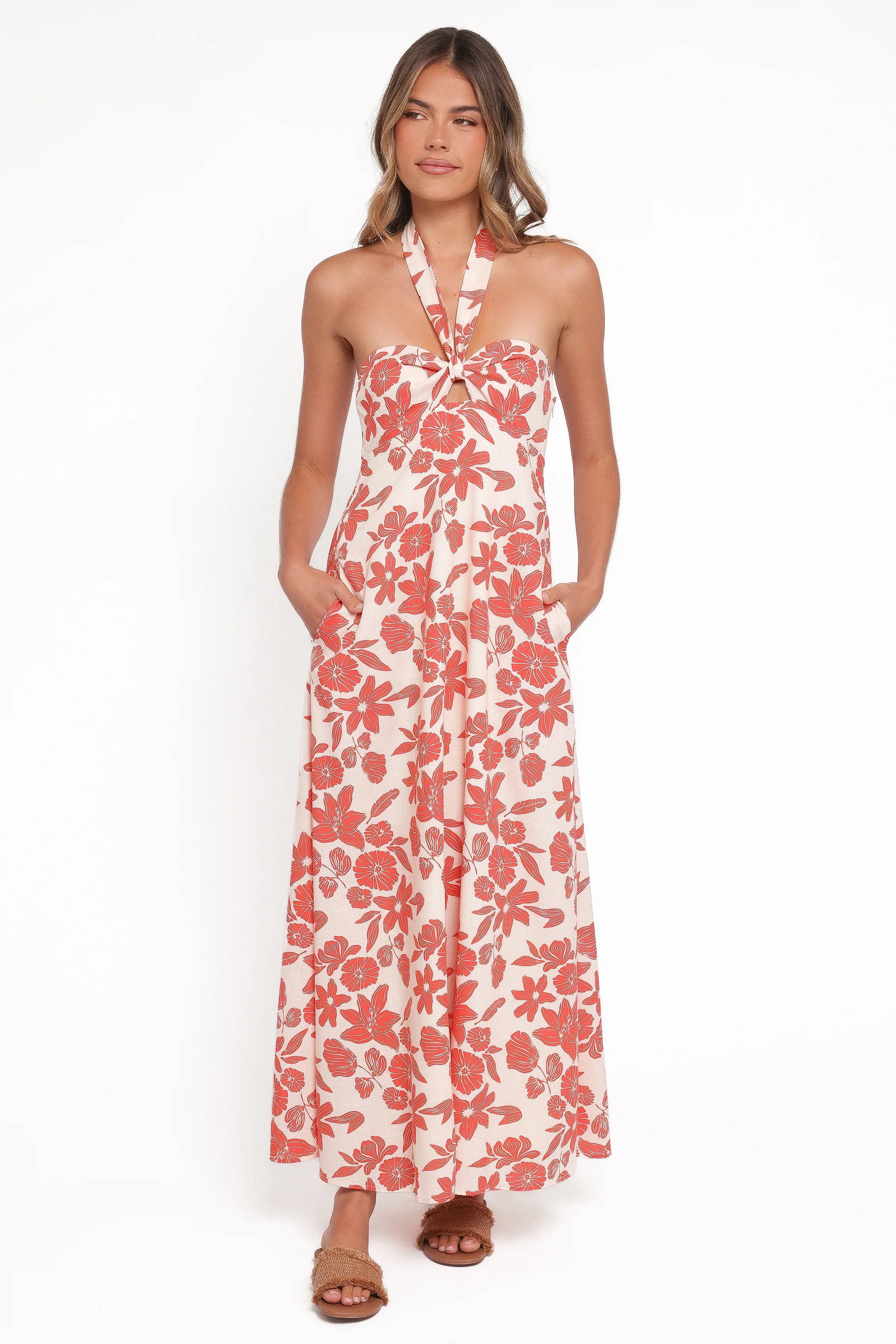 Cottrell Maxi Dress Red Floral